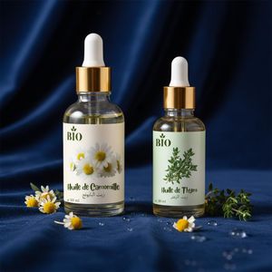 Bio Pack x2 Huile camomille 50 ml et Huile thym 30 ml naturel organic