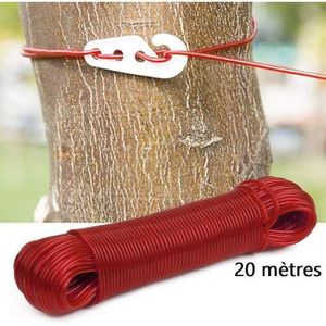 Corde à Linge, Fil Etendoir pour Linge 20 mètres avec Revêtement en plastique