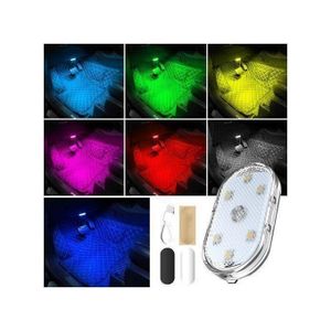 Mini lampe LED colorée à aspiration magnétique sans fil, rechargeable par USB, éclairage d'ambiance, pour voiture, toit, lecture, accessoires automobiles