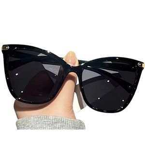 Lunettes Carrées Noires Tendance/Lunettes Unisexe pour Homme et Femme/Style Oeil de Chat,Cat Eye