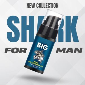 Pompe BIG SHARK - زيت الجسم XXL للرجال، للعناية الجسدية، يعزز الثقة بالنفس والأداء الجنسي، زيت عطري للعناية بجسم الرجال.