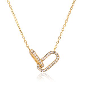 Clémentine Paris Collier de luxe pour femme plaqué or Double Anneau d’Infini CGN230-1