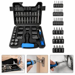 Kit Tournevis à Cliquet Multifonction avec Coffret – Jeu Complet d’Embouts de Précision et Douilles – Poignée Ergonomique Antidérapante – Outil de Réparation pour Maison, Bricolage, Électronique, Vélo et Automobile
