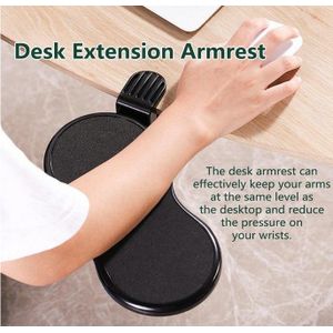 Support de bras ergonomique pour bureau, Repose-coude rotatif 180 degres, Extension de table reglable pour ordinateur, Protecteur de poignet et epaule, Accoudoir de maintien confortable, Accessoire de bureau informatique noir