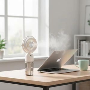 ventilateur portable rechargeable, mini ventilateur de pulvérisation USB à 3 vitesses pour la maison, la voiture et l'extérieur, humidificateur et rafraîchisseur
