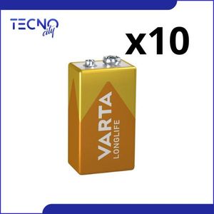 VARTA x10 Pile E-BLOCK 4122 6LP3 LONGLIFE 6LP3146 9V ALKALINE