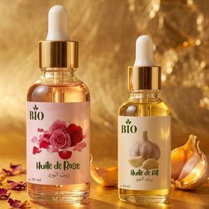 Bio Association Huile de rose 50 ml + Huile de ail 30 ml soin cosmétique naturel