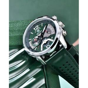 Benyar Montre homme 2026 nouvelle marque haut de gamme, étanche, à quartz, style militaire, avec bracelet en cuir, chronographe sportif BY-5171M