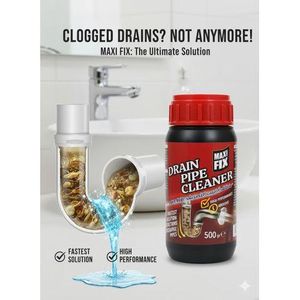 Maxi Fix 500 g Déboucheur de Canalisations – Granulés Puissants Anti-Bouchons pour Éviers, Douches, Toilettes et Tuyaux – Dissout Graisses, Cheveux et Dépôts, Neutralise les Odeurs et Assure un Écoulement Fluide Durable