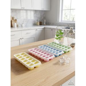 Moule à Glaçons Multicolores en Plastique avec Couvercle – Idéal pour Cocktails, Jus et Boissons Fraîches