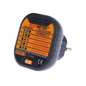 Peakmeter Testeur de terre sur prises 230V et de différentiels 30 mA, testeur de courant