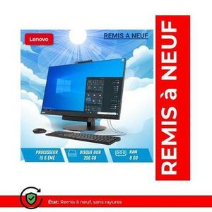 Lenovo All-in-One Tio22Gen3 - Core i5-7500T - 8 Go RAM - SSD 256 Go - Écran 22" Remis à Neuf