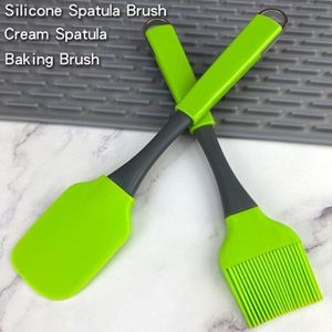 Set de Spatule et Brosse de cuisine en silicone -Vert