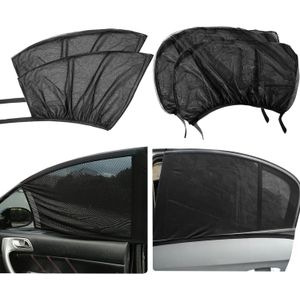4 Pare-Soleil Auto UV Protéger Rideau Côté Fenêtre Pare-Soleil Maille Pare-Soleil Protection Fenêtre Films Voiture Pare-Soleil Style 2 Pièces Protege Soleil Voiture