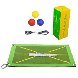 Tapis d’Entraînement de Golf Portable avec 3 Balles de Couleur – Améliorez Votre Swing et Précision