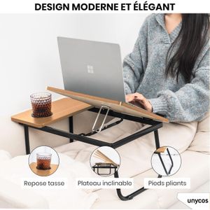 Table Portable Compacte pour PC, Petit Déjeuner & Lecture – Design Pratique et Élégant