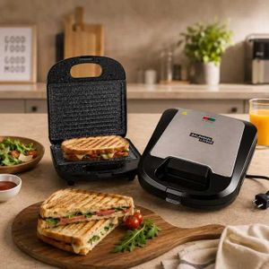 Machine à Sandwich Baumann Living JK-101M-G – Grill Panini 1200W – Plaques Antiadhésives Granite