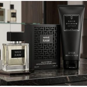 David Beckham  Gel de Douche pour Homme 200ml & wave raw eau de parfum 50ml