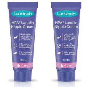 Lansinoh Lot de 2 - Crème Mamelons Lanoline HPA - Soin Apaisant et Protecteur - Pour Femmes Allaitantes - 10ml