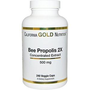 California Gold Nutrition عكبر النحل x2، خلاصة مركزة، 500 ملغ، 240 كبسولة نباتي