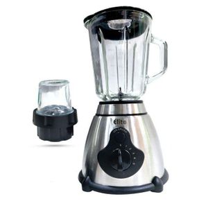 Elite Blender Mixeur Verre a reliefs + Moulin a épices Puissance Max