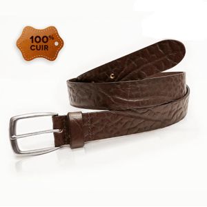 SHAMA Ceinture Homme SIENNA –  Un marron profond, un cuir plein de caractère