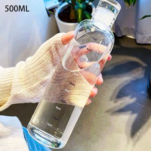 Bouteille d'eau en verre 500 ml avec indicateur de temps, bouteille ét