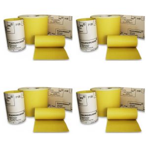 Lot de 4 - Papier Abrasif "" - Grain P100, Résine Bond, Revêtement Électrostatique - Pour Travaux de Ponçage et Finition