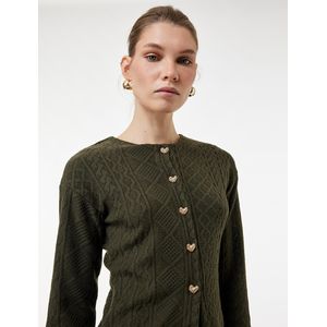 Koton Gilet à boutons en forme de cœur - Kaki