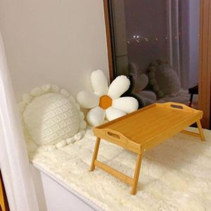 Plateau en bambou, plateau de service multifonction pliable, support pour ordinateur portable, assiette de petit déjeuner, plateau de lit, confortable, bureau de chevet
