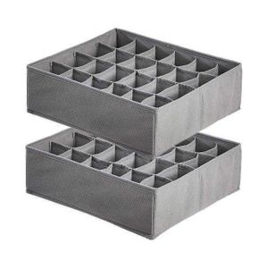 Boîte de Rangement Pliable pour Sous-Vêtements et Chaussettes, 24 Grilles, Organisateurs de Vêtements, Placards, Caleçons, Soutien-Gorge