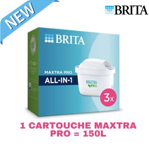 Carafe en verre Brita + Pack de 4 filtres à eau Brita Maxtra Pro All in 1 -  Achat & prix