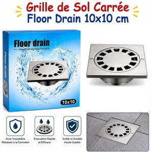 Grille de Sol Carrée 10×10 cm en Acier Inoxydable – Évacuation d’Eau pour Douche et Salle de Bain