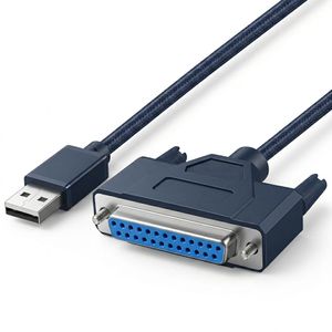 Câble USB vers DB25 pour imprimante/scanner. Câble d'imprimante USB 2.0 mâle vers DB25 femelle 25 broches (IEEE 1284).