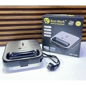 Best Mark صانعة وافل كهربائية غير لاصقة، شريحتان، 750 وات غرانیت جهاز صنع الوافل