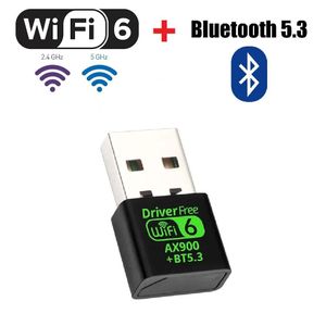 AX900 clé Adaptateur wifi 6 Dual Band 2.4G 5Ghz Haut Débit de 900 Mbps + Bluetooth 5.3 - 2en1 -Free Driver 