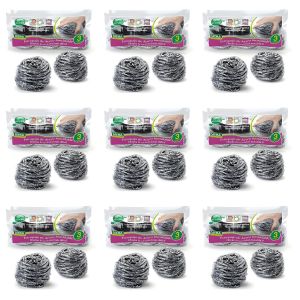 Tampons à récurer - Acier inoxydable - Nettoyage intensif cuisine - Argenté - Lot de 9