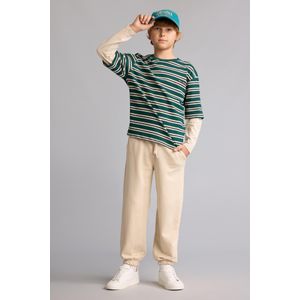 Defacto Ensemble Top à manches longues et Pantalon à chevilles élastiquées pour garçon