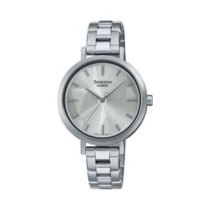 Casio SHE-4558D-7A - Sheen Collection - Classique argentee pour femmes - Verre saphir anti rayures - 