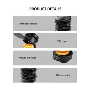 The image shows a compact electric breakfast sandwich maker.
