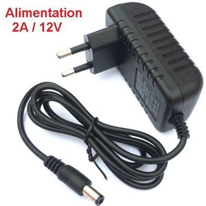 Generic Adaptateur AC 12V 2A Alimentation secteur générale pour bandes LED,  transformateur, vidéosurveillance, caméra IP, décodeur TV, etc. à prix pas  cher