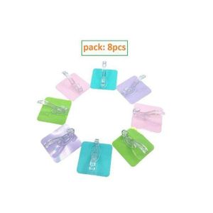 Crochet multifonction auto-adhésif, idéal pour organiser votre espace (8 pièce)