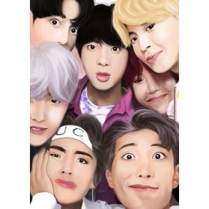 Bts fan art  Poster Chambre Haute Qualité