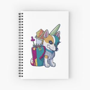 Licorne drôle de retour à l'école créée et vendue par medbouk1.Spiral Notebook Bloc note
