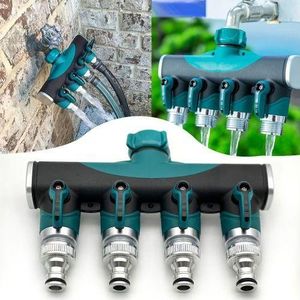 Distributeur d’Eau 4 Voies – Contrôle Facile, Économie d’Eau et Arrosage Parfait pour Votre Jardin