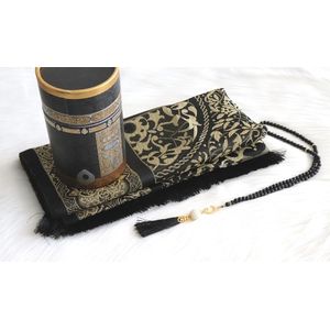 KAABA Ensemble De Tapis De Prière Et Chapelet Avec Coffret Cadeau Cylindrique