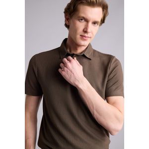Defacto Girl Slim Fit Waffle Short Sleeve Polo T-Shirt