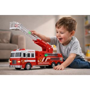 Toy Camion de POMPIER avec échelle extensible lumineuse et musical.