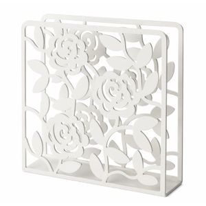 Porte-Serviettes de Table en Métal Blanc – Design Floral Élégant – Support Décoratif pour Cuisine, Salle à Manger et Salon