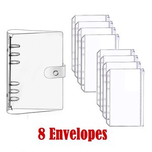Generic lot de 6 Enveloppes budget classeur en plastique zippées format A6  avec 6 trous à prix pas cher